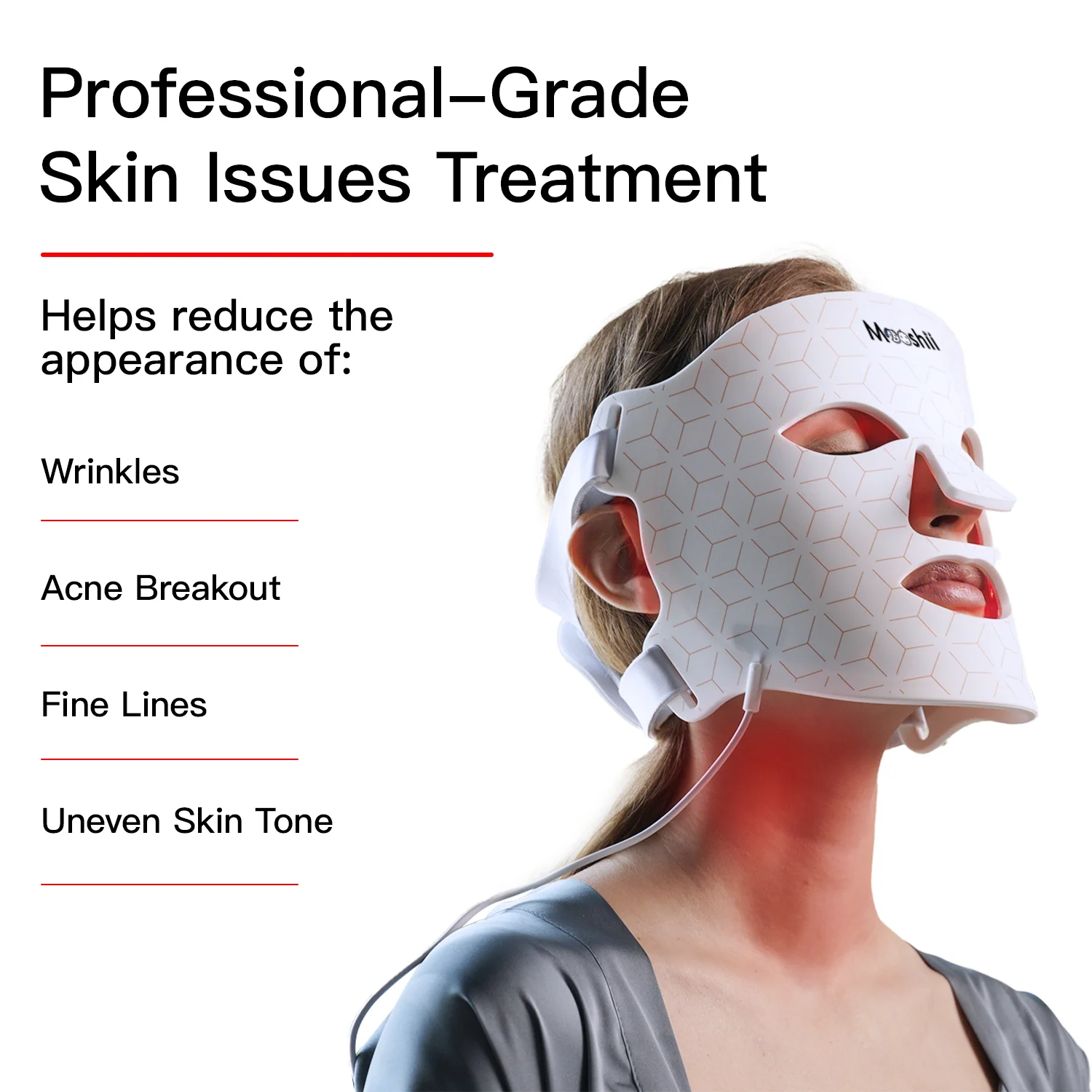 MOOSHII 288 LED Red Light Therapy Mask