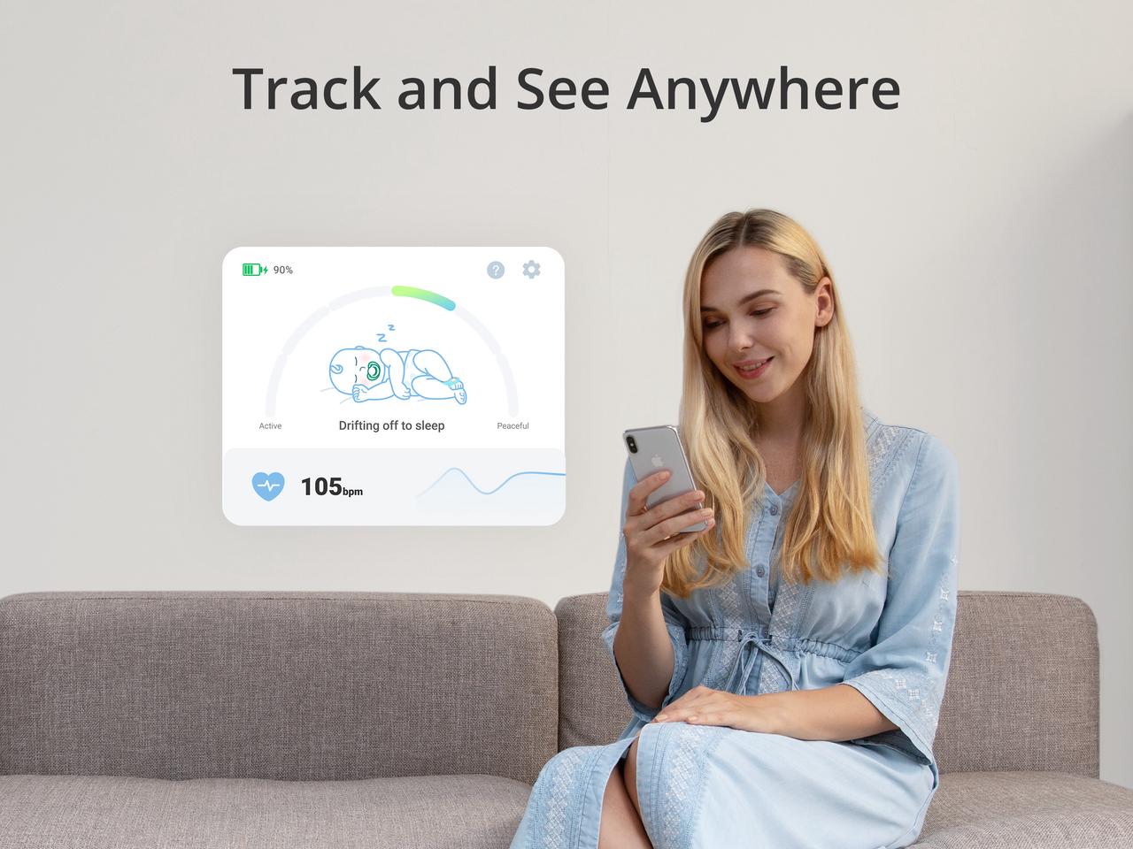 Smart S320 Sock Baby Monitor 2K Camera Track Sleep