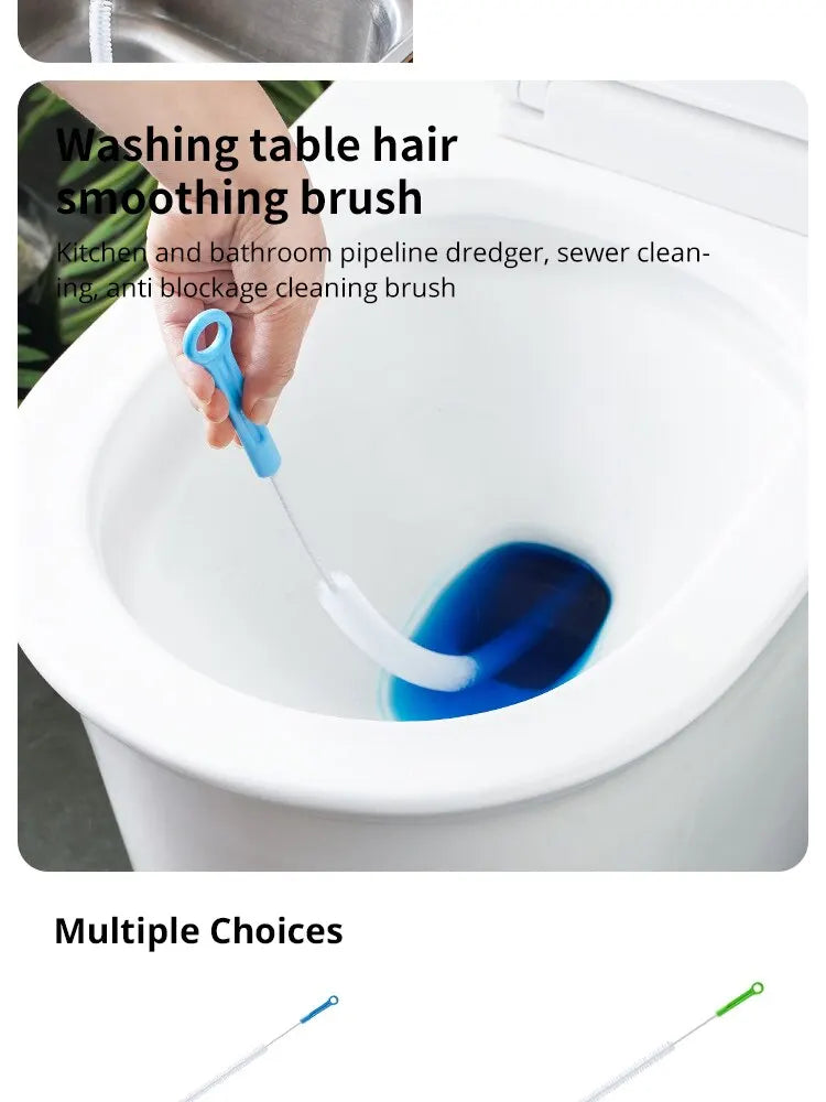 Pipe Dredging Brush Bathroom Sewer Hair Remove Sink Cleaning Brush 48/65/71cm Drain Cleaner Bendable Flexible Cleaning Tools