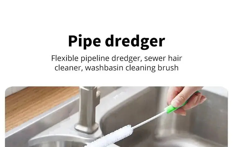 Pipe Dredging Brush Bathroom Sewer Hair Remove Sink Cleaning Brush 48/65/71cm Drain Cleaner Bendable Flexible Cleaning Tools