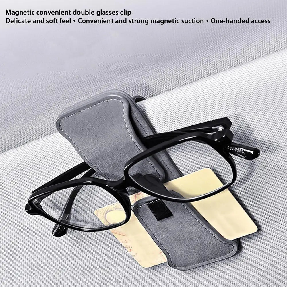 Visor Sunglasses Holder Clip Eyeglass Holder For Car Auto Interior Accessories Multifunctional Magnetic Double Clip Glasses