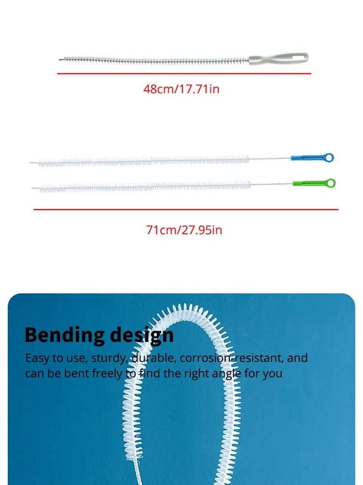 Pipe Dredging Brush Bathroom Sewer Hair Remove Sink Cleaning Brush 48/65/71cm Drain Cleaner Bendable Flexible Cleaning Tools