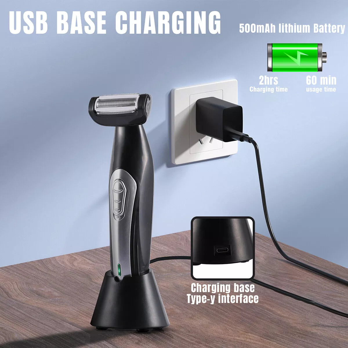 Electric Back Shaver for Men
