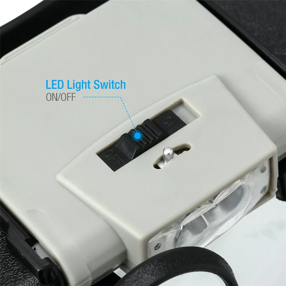 Juweliershoofd Hoofdband Vergrootglas LED Verlicht Vizier Vergrootglas Loep