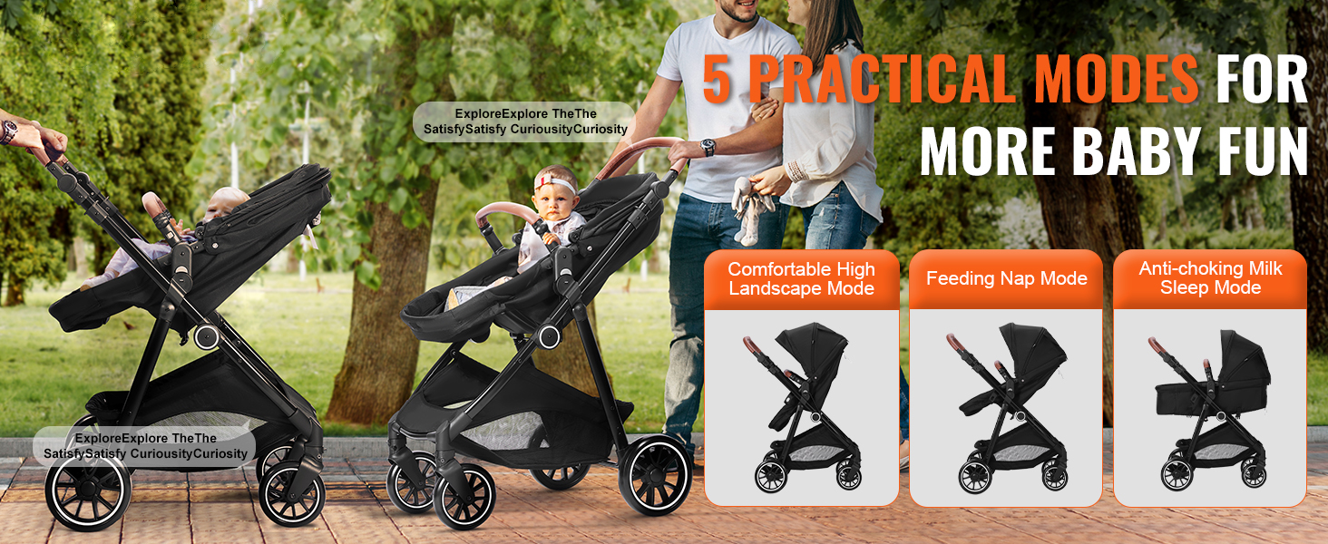 Carbon Steel Newborn Stroller With Leg Cover And Mesh