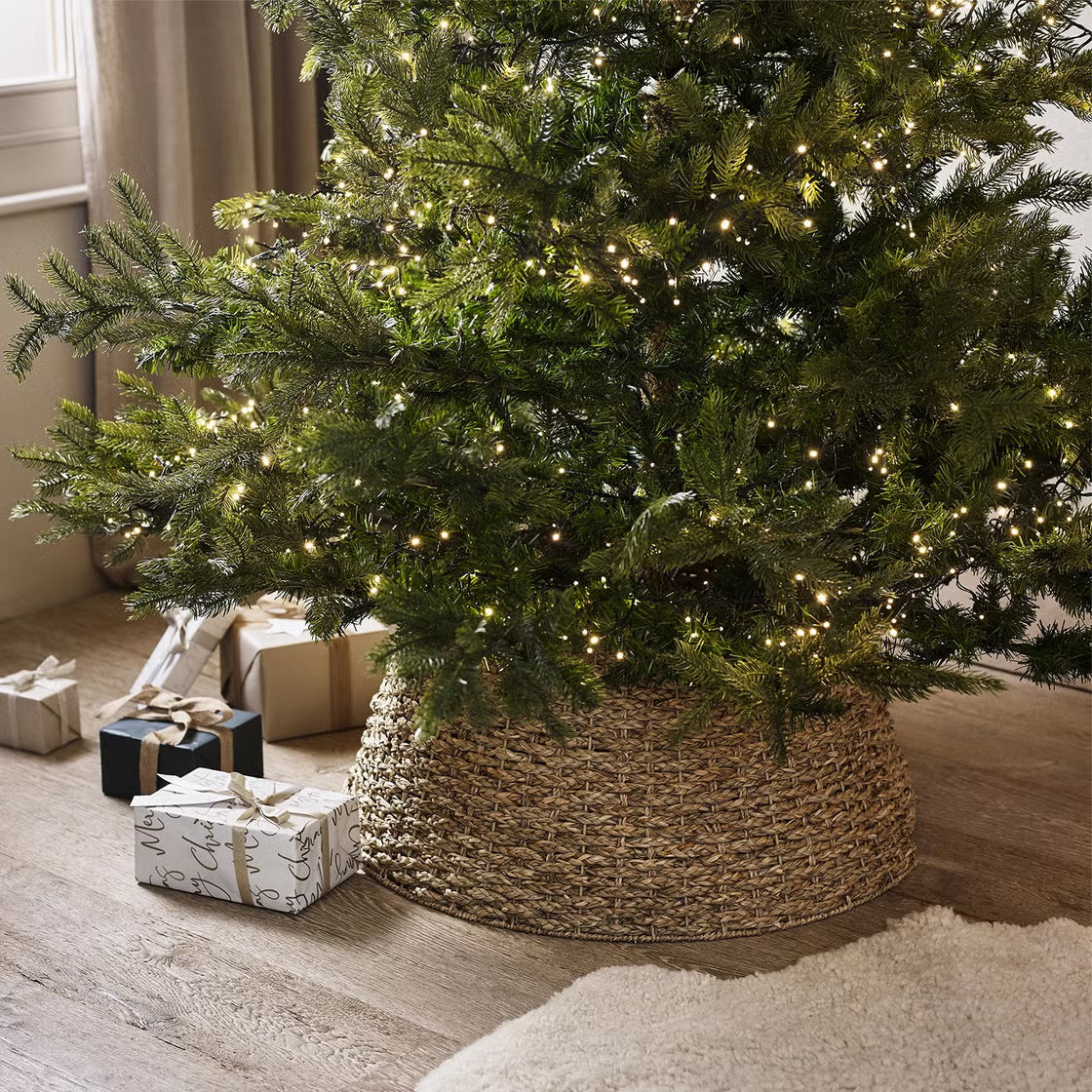 Hommtina Christmas Tree Collar Basket (Burlywood) – Decorative Base Cover for Tree Stand, Living Room Holiday Décor