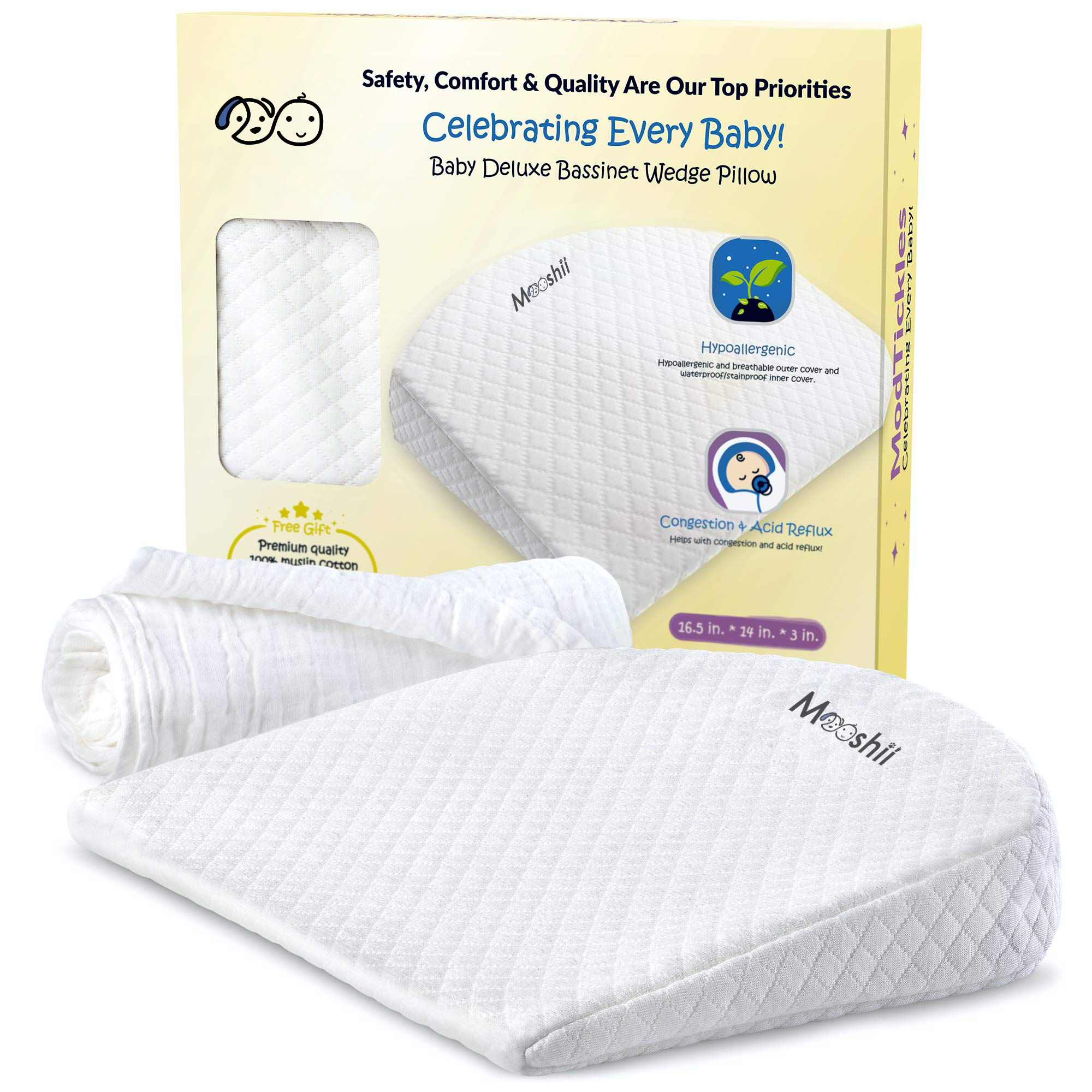 Incline Baby Support Pillow – Soft Wedge for Awake-Time Comfort