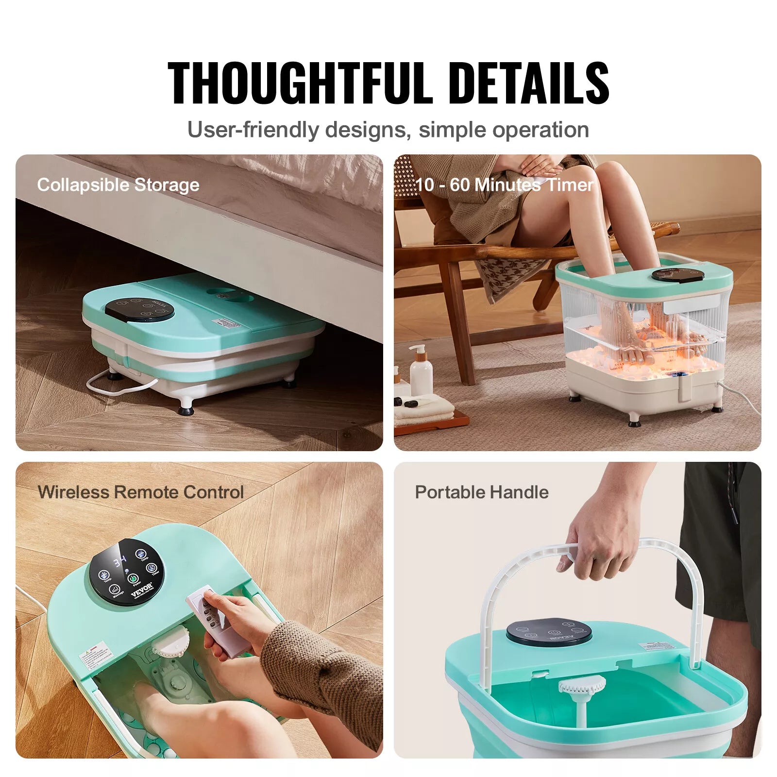 Relaxing Collapsible Foot Spa | Massage & Soothe