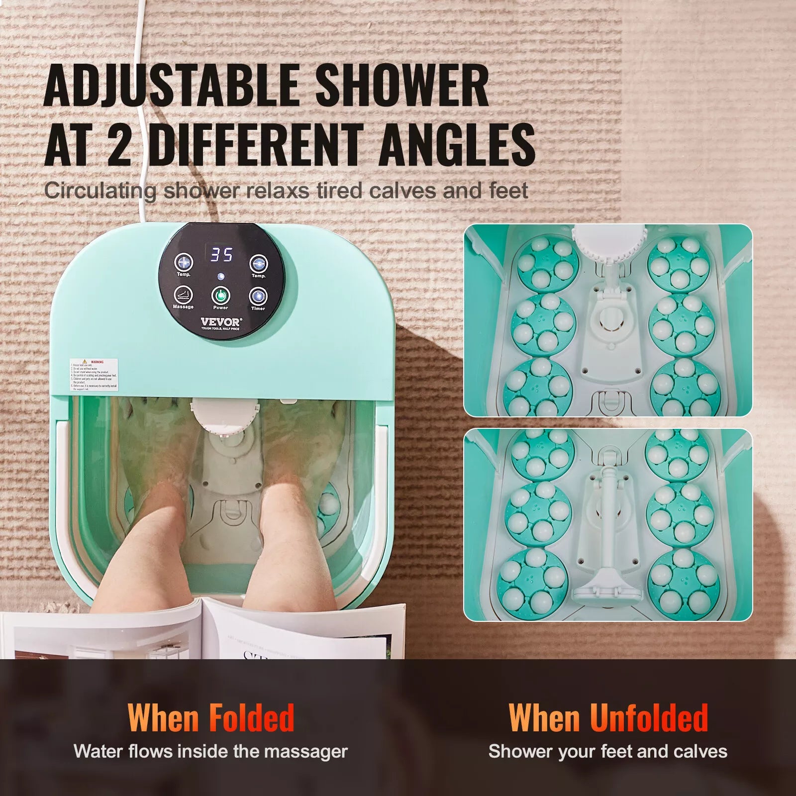 Relaxing Collapsible Foot Spa | Massage & Soothe