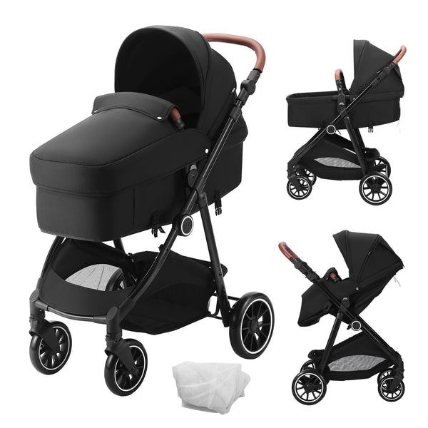 Carbon Steel Newborn Stroller With Leg Cover And Mesh